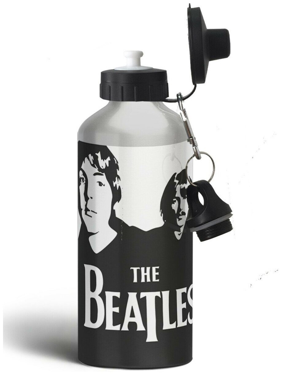 Бутылка спортивная,туристическая фляга, 500мл beatles(Джон Леннон,битлс, Joy division, David Bowie,Bob Dylan) - 956