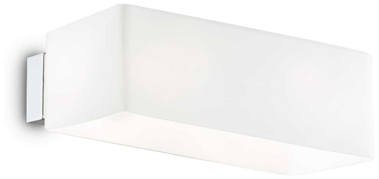 Настенный светильник Ideal Lux Box AP2 L20см макс.2x40Вт IP20 G9 220В Хром/Белый Металл/Стекло 009537