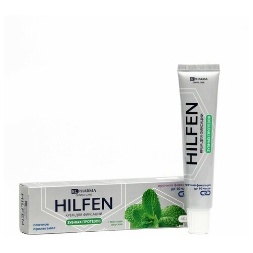 Хилфен крем для фиксации зубных протезов со вкусом мяты биси фарма 40ГР.
