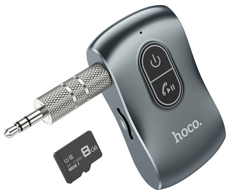HOCO E73 Bluetooth-приемник, 200 mAh, AUX 3.5mm/Bluetooth 5.0, Черный