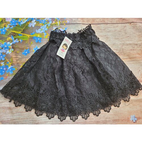 фото Школьная юбка kira kids, с поясом на резинке, размер 42, черный
