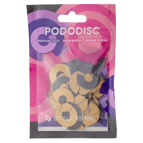 фото Staleks pro, набор сменных файлов-колец для педикюрного диска pododisc m (240 грит), 50 шт