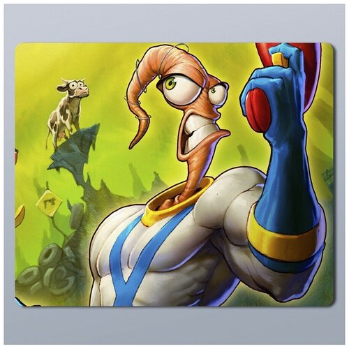 Коврик для мыши с принтом Earthworm Jim - 387