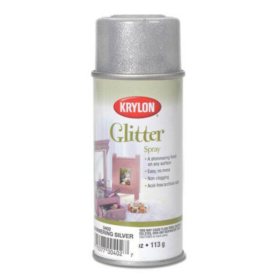 Лак с блестками Krylon Glitter Spray, Shimmering Silver, 113гр - фотография № 1