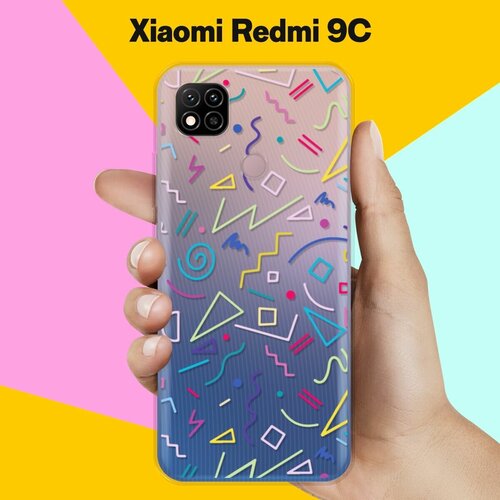 Силиконовый чехол Цветной узор на Xiaomi Redmi 9C силиконовый чехол на xiaomi redmi 9c узор из планет для сяоми редми 9ц