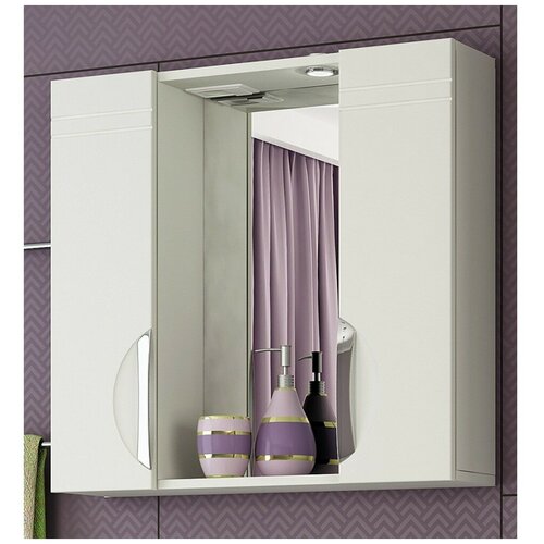 Шкаф-зеркало Francesca Доминго 75 С белый 2 шкафа