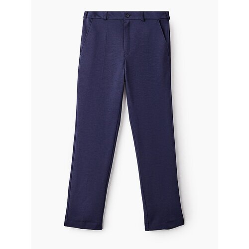 Школьные брюки SMENA, классический стиль, карманы, размер 134/64, синий