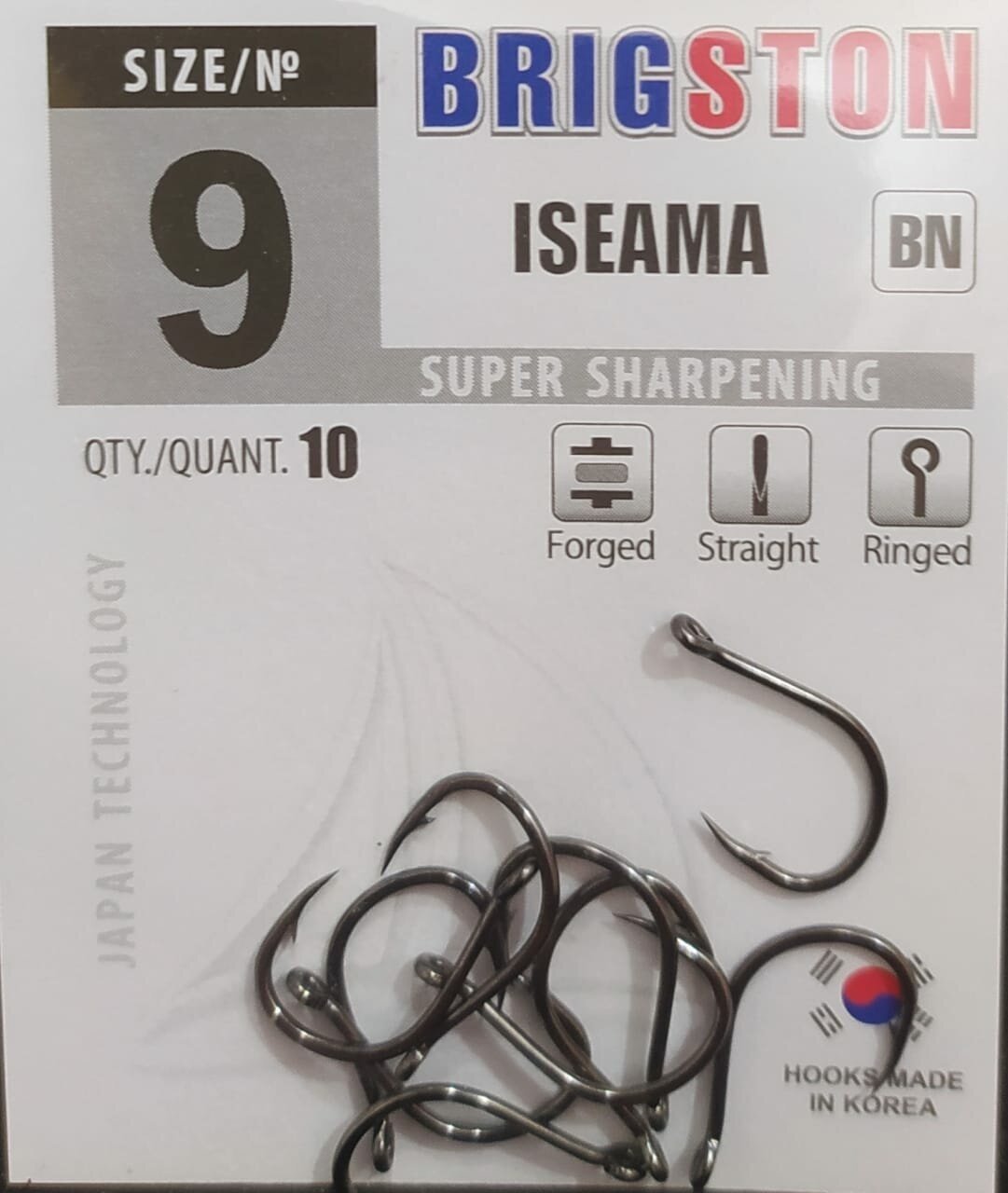 Рыболовные крючки Brigston Iseama (BN) №9 упаковка 10 штук