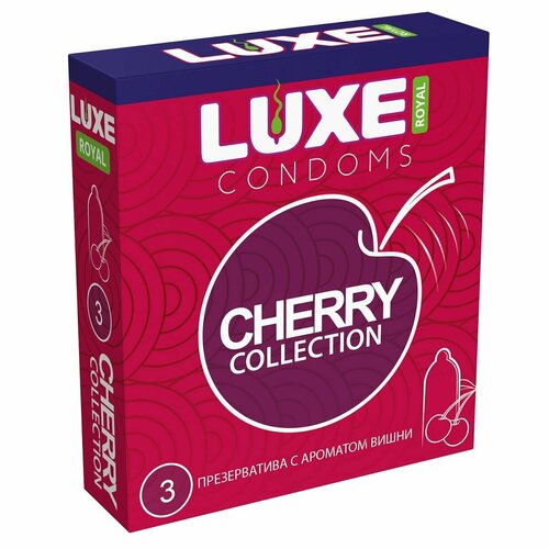 Презервативы с ароматом вишни LUXE Royal Cherry Collection - 3 шт. презервативы и лубриканты luxe condoms презервативы luxe royal xxl size