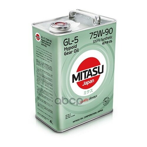 Масло Трансмиссионное Синтетическое Mitasu Lsd 75W90 4Л Разработано Для Применен MITASU арт. MJ4114