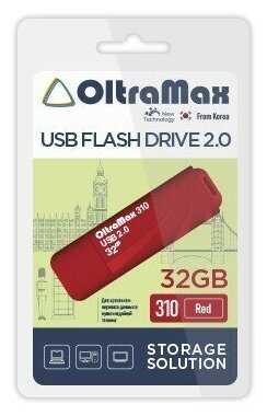 Флеш-накопитель 32Gb OltraMax USB 310 красный (OM-32GB-310-Red)