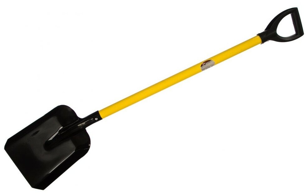 Лопата совковая с желтым металлизированным черенком и V-pучкой 220х270х1060 мм 77218 - фотография № 4