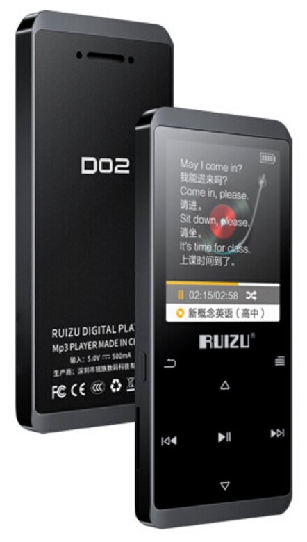 HiFi плеер RUIZU D02 16Гб черный