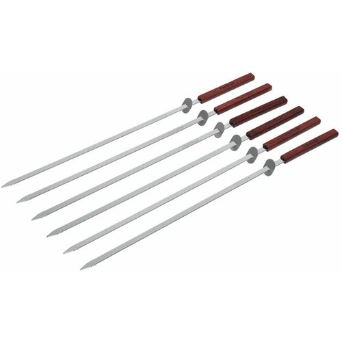 Набор плоских шампуров с деревянными ручками, 55см. шампура с деревянными ручками в чехле набор шампуров охотник