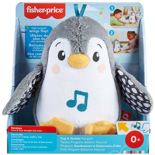 Интерактивная мягкая игрушка Fisher-Price Flap Wobble Пингвин 235 см серыйбелый 4999₽
