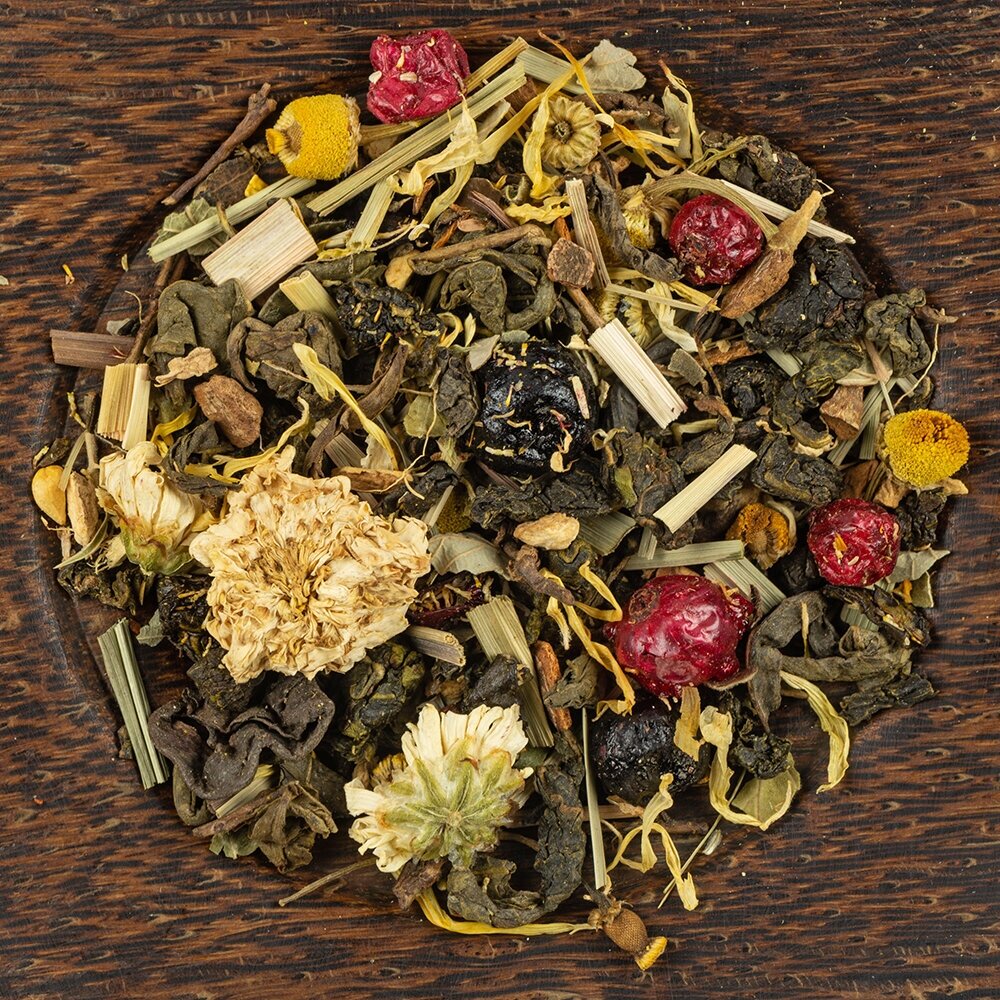 Чай зеленый Фитнес Tea, ягодный сбор, весовой, листовой напиток "JustMont" 50 гр - фотография № 2