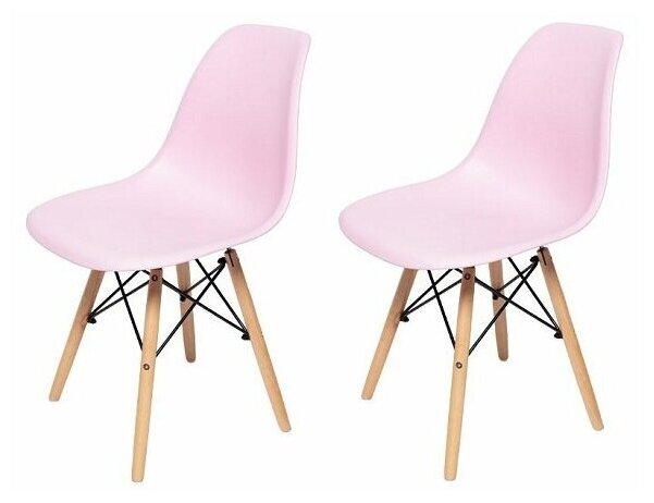 Комплект из двух стульев SС-001 розовый, пластиковый