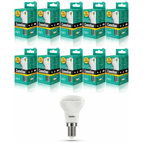 Набор из 10 светодиодных лампочек Camelion LED6-R50/830/E14