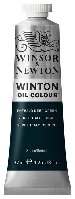 Краска масляная Winsor&Newton художественная, "Winton", 37 мл, туба, фтало-зеленый темный (1414048)