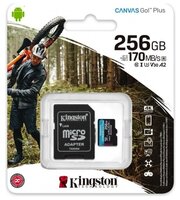 Карта памяти Kingston micro SDXC 256Gb Canvas Go Plus UHS-I U3 A2 + ADP (170/90 MB/s)