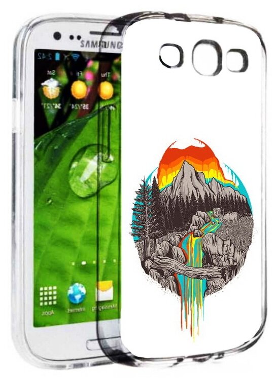 Чехол задняя-панель-накладка-бампер MyPads Радужный водопад для Samsung Galaxy S3 GT-I9300/Duos GT-I9300I противоударный