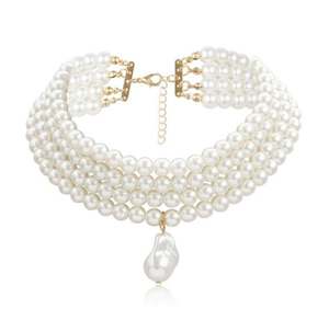 Женское жемчужное ожерелье , многослойный чокер из искусственного жемчуга —купить в интернет-магазине по низкой цене на Яндекс Маркете