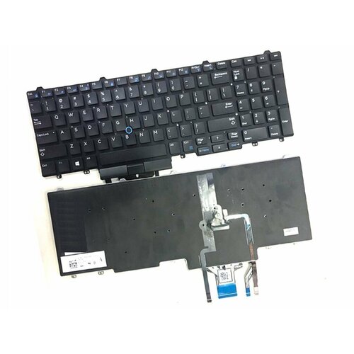 клавиатура для ноутбука dell latitude 7520 9510 9520 черная с подсветкой Клавиатура для ноутбука Dell Latitude E5550, E5570 черная, с подсветкой, с джойстиком