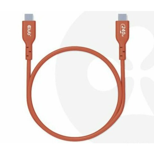 Кабель CLUB 3D CAC-1515 USB-C / USB-C, двунаправленный, USB2 Type-C, PD, 4 метра, для ПК, смартфона, цвет красный (CAC-1515)