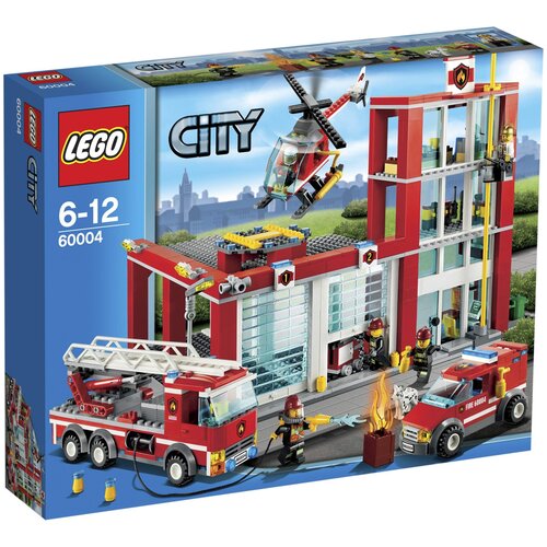 lego city 60088 пожарная охрана для начинающих 92 дет Конструктор LEGO City 60004 Пожарная часть, 752 дет.