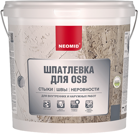 Шпатлевка для Плит OSB Neomid 1.3кг Образует Влагостойкое Эластичное Покрытие / Неомид для ОСБ.*