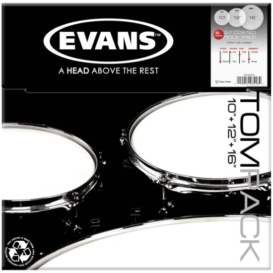 Набор пластика для том барабана Evans 10"/12"/16" ETP-G1CTD-R с покрытием