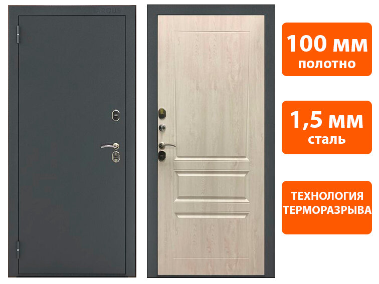 фото Входная дверь с терморазрывом Аргус Термо Композит Сосна 860 Левая