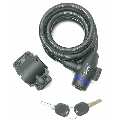 Замок тросик JinJian 533 с ключом 1,2м 12мм BLACK