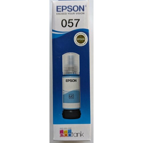 Контейнер с чернилами Epson №057 оригинальный, цвет светло-голубой, 70 мл, для L8050, L18050 контейнер с чернилами epson 108 оригинальный цвет светло голубой 70 мл для l8050 l18050