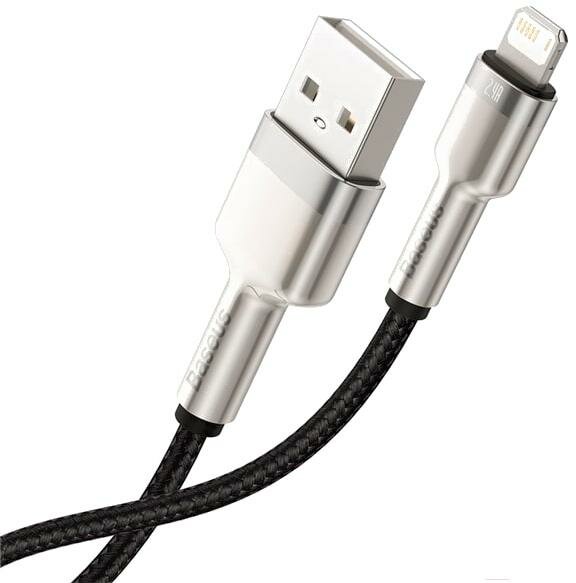 Кабель Baseus Cafule Series USB - Lightning 2.4A 25cm Black CALJK-01 - фото №4