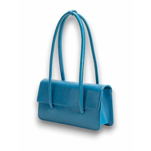 Сумка багет Evangelina May фактура гладкая Голубая 3083₽