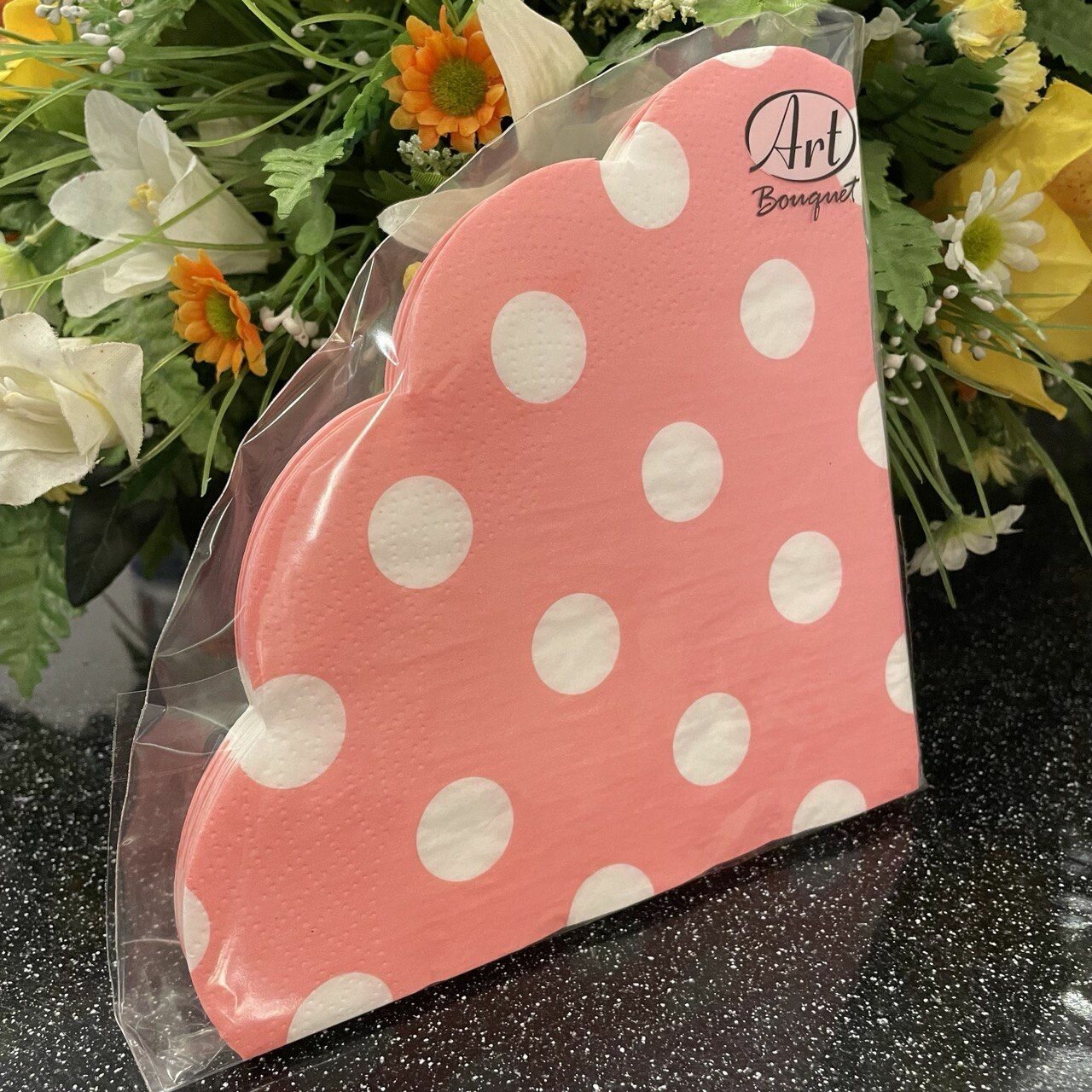 фото Салфетки Desna Круглые Розовый Горох