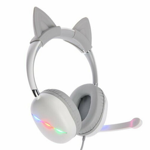 Наушники AKZ D52 проводные полноразмерные микрофон накладные уши RGB 175 м белые 1796₽