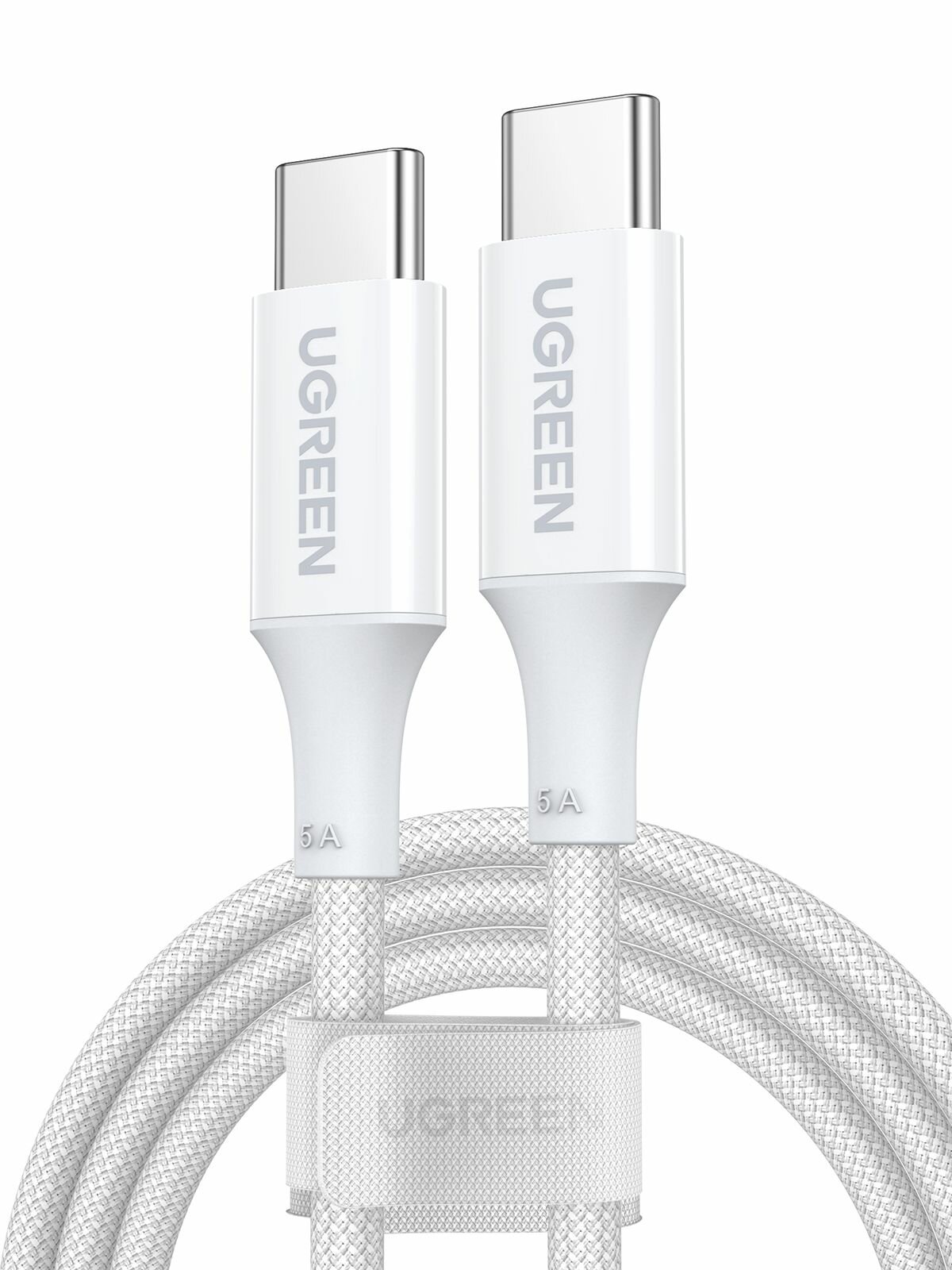 Кабель UGREEN US557 (15269) USB-C to USB-C PD Fast Charging Silicone Braided Cable. Длина: 2 м. Цвет: белый