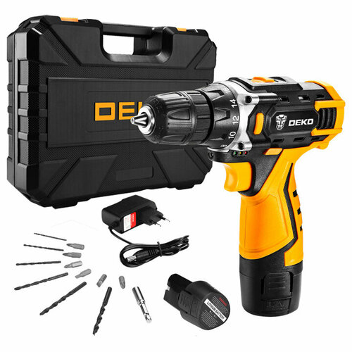 Аккумуляторная дрель-шуруповерт DEKO DKCD12FU-Li SET3 в кейсе оснастка 13 шт 215 Ач 063-4173 5190₽