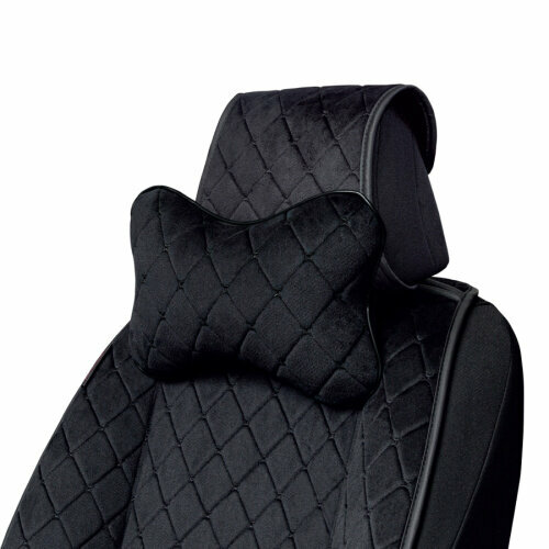 Подушка - подголовник косточка Autoprofi алькантара поролон 5 мм прострочка 30 х 20 см черная AUTOPROFI ALC-100NP BKBK цена за 1 шт 1110₽