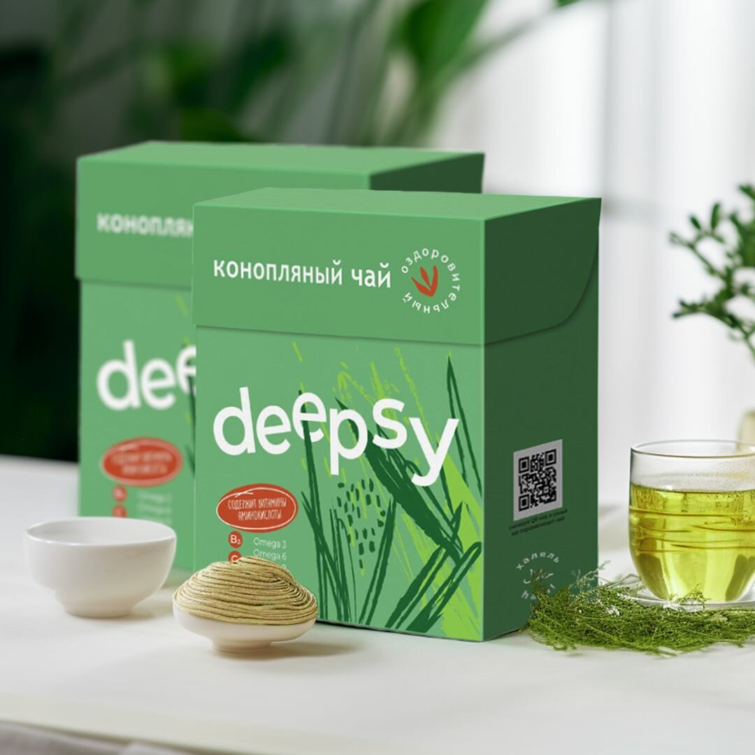 Конопляный чай "Deepsy" в пакетиках, 20 штук