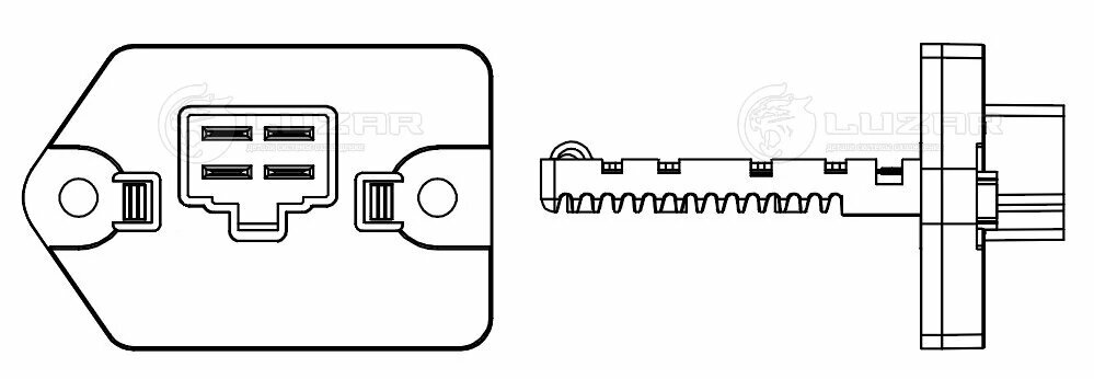 Резистор электровентилятора отопителя Luzar LFR 0565
