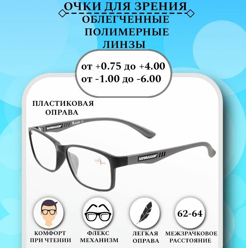 Готовые очки для зрения с диоптриями +2.00 RALPH Coral , корригирующие для чтения пластиковые