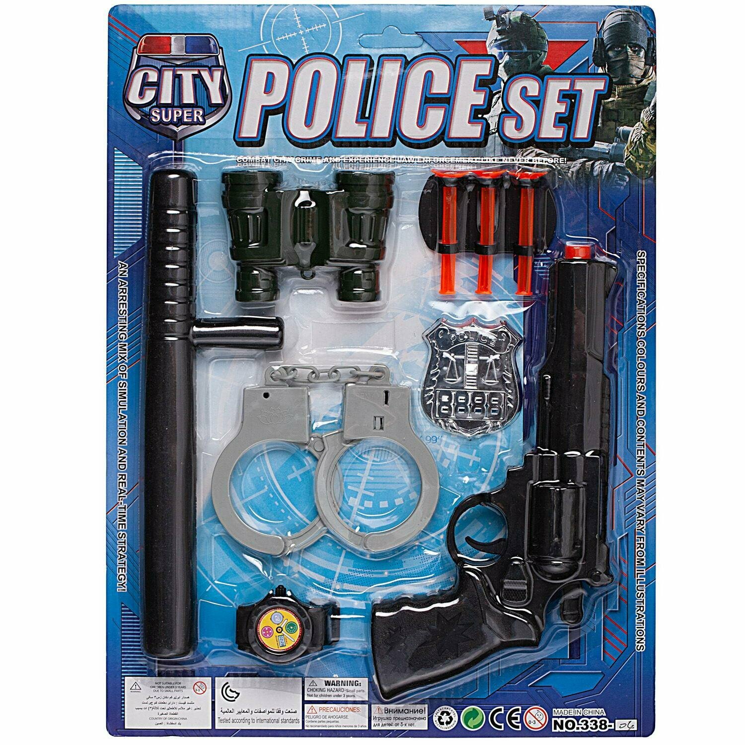 Игровой набор Junfa Полиция 10 предметов, на блистере 338-04-no