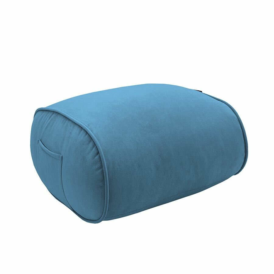 Бескаркасный пуф для ног aLounge - Ottoman - Blue Jazz (велюр синий) - оттоманка к дивану или креслу