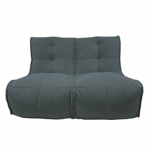 Бескаркасный модульный диван Twin Couch - Luscious Grey (велюр, темно-серый) - 120 см - диван для зоны ожидания, в офис, кафе, салон красоты