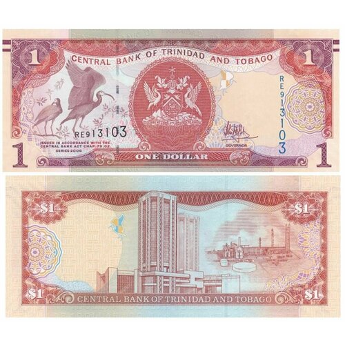 банкнота номиналом 10 долларов 2006 года тринидад и тобаго Тринидад и Тобаго 1 доллар 2006 года UNC