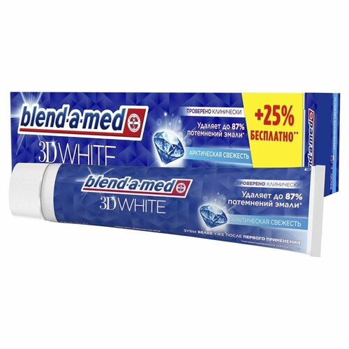 blend a med зубная паста 3d white арктическая свежесть 125 мл 6 шт Зубная паста Blend-a-med 3D White, Арктическая свежесть, 125 мл