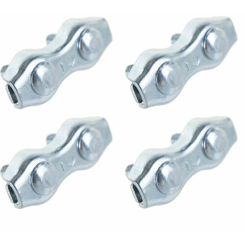 ПрофКрепеж Зажим канатный для троса двойной оцинкованный, 2 мм, 2 шт, 2 уп